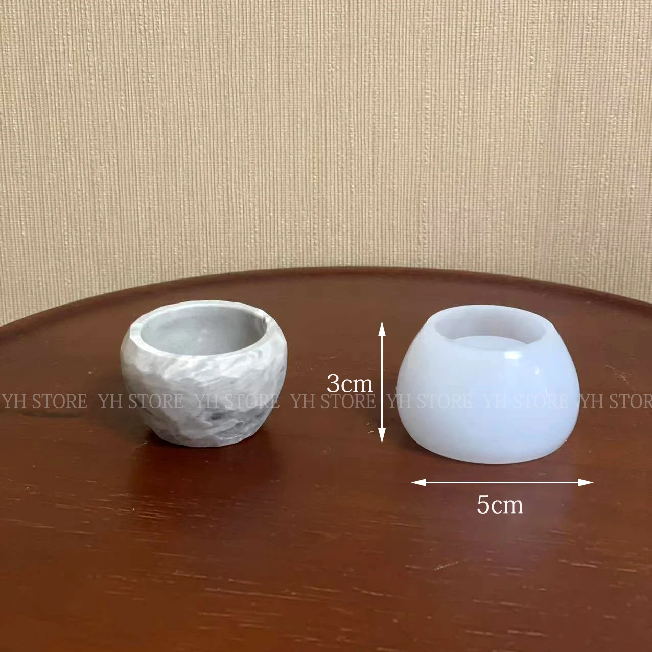 Mini świecznik formy DIY gipsowy świecznik na podgrzewacze Mini rośliny doniczka narzędzia do odlewania żywica epoksydowa mała miska do przechowywania formy silikonowe — zdjęcie 3