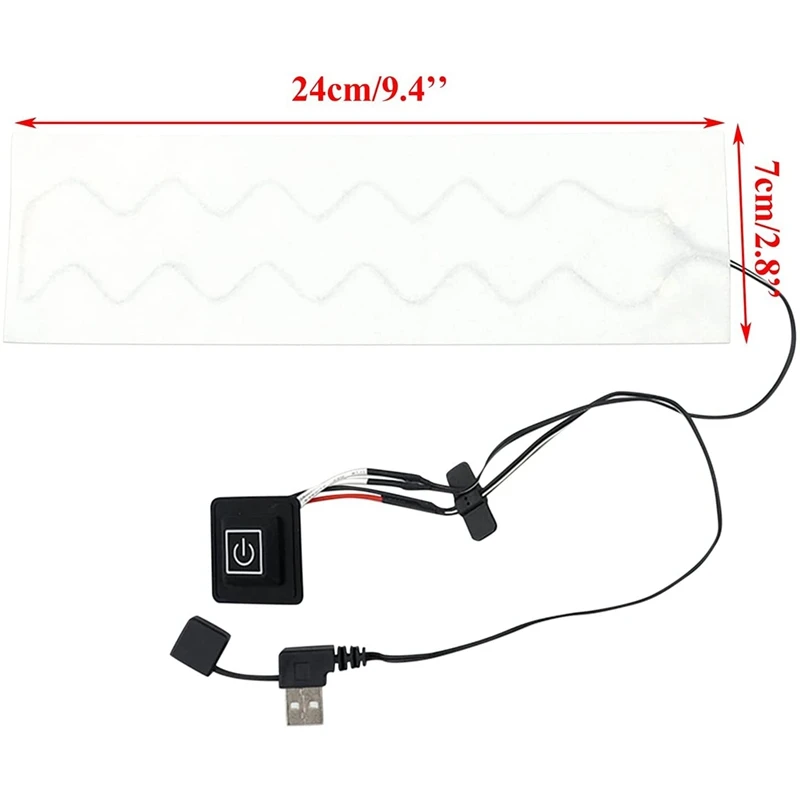 Elektryczna podkładka grzewcza, podgrzewana podkładka termiczna na szalik USB Podkładki grzewcze do odzieży, ze wskaźnikami LED do jazdy na nartach