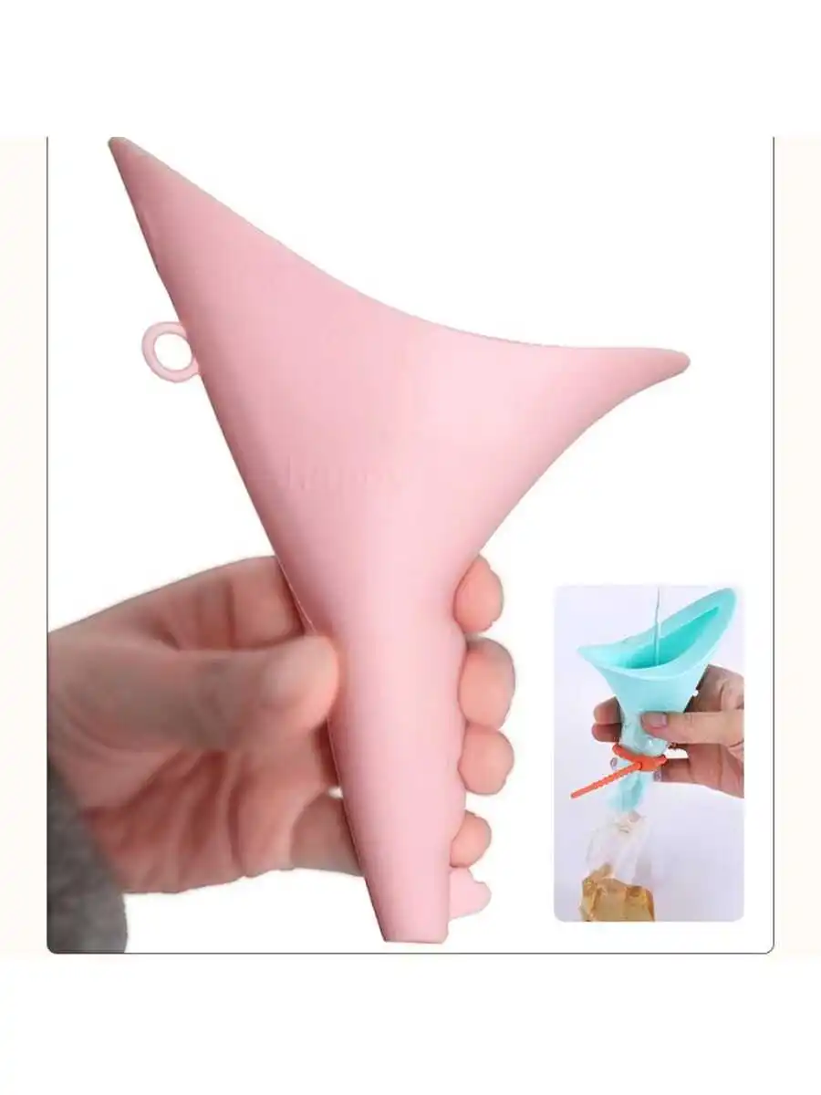 Silicone standing urinal for women, convenient emergency urinal bag for women, outdoor urinal for women