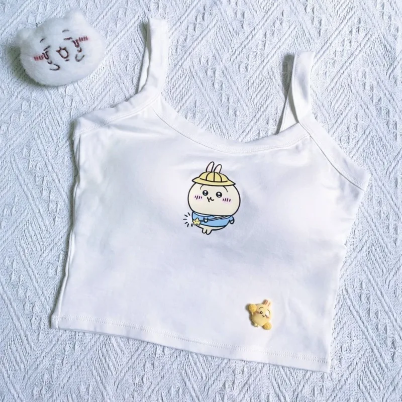 Anime Chiikawa Hachiware Camisole Tank Top with Built in Bra Pads Soft Breathable Comfortable Skin Friendly Slim Fit Versatile