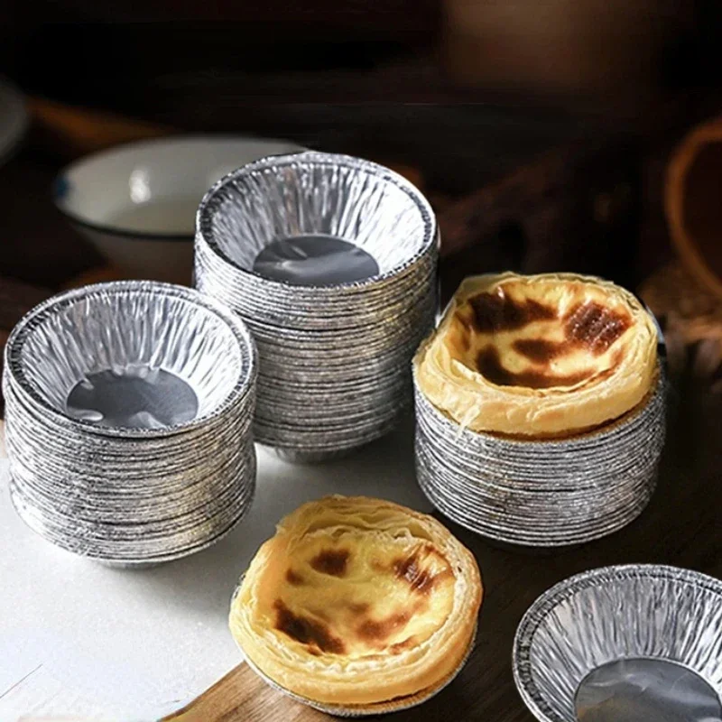 Aluminum Foil Baking Cups Dipping Dish Disposable Cupcake Liners Silver  Liner for Baking Egg Tart Creme Brulee for Ramekin Mold