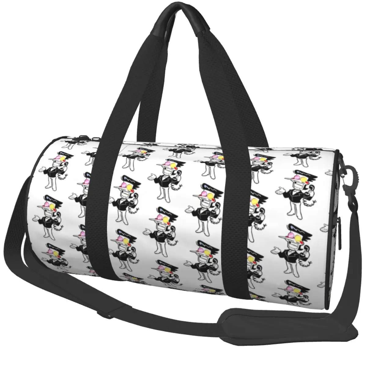 

Deltarune Spamton Repeat Cartoon Sports Bags Travel Training Gym Bag with Shoes Handbags Men Women Design Weekend Fitness Bag