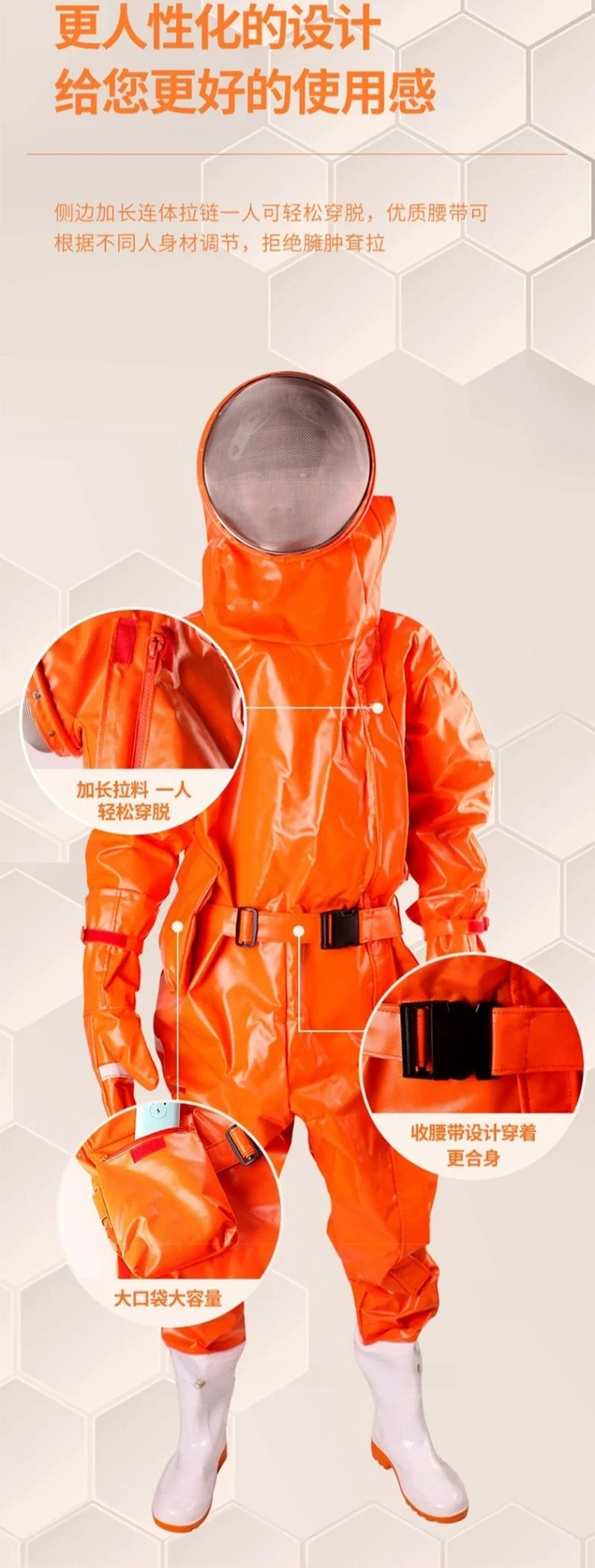One-piece fan anti-bee suit, full set of anti-wasp suit, tiger head bee catching bee protective suit