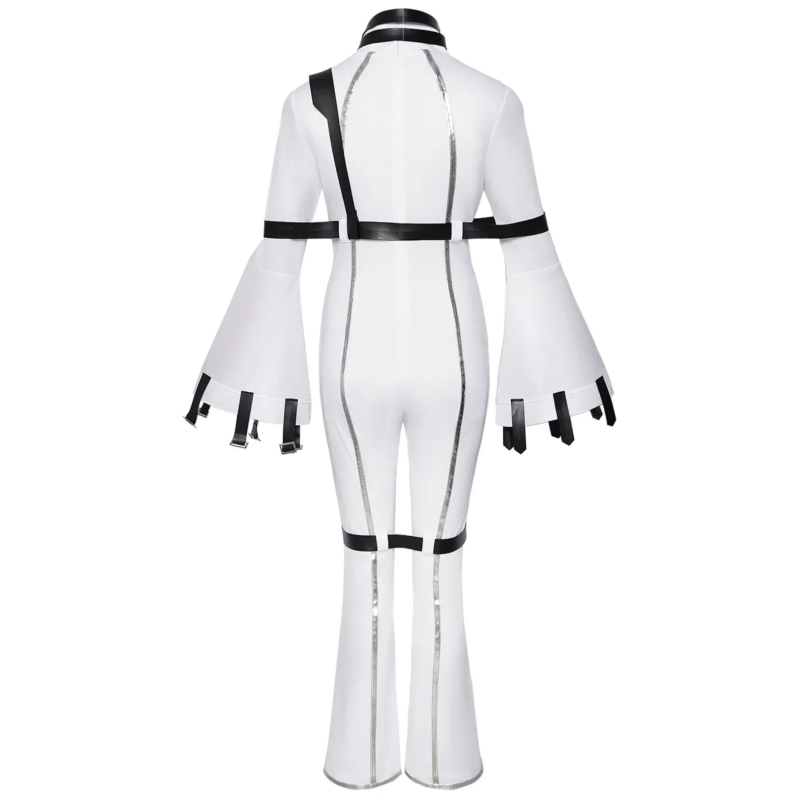 Anime Lelouch of the Rebellion Cosplay Costume C.C. Women White Tight Jumpsuit Belt Sets Halloween Party Dress view 2