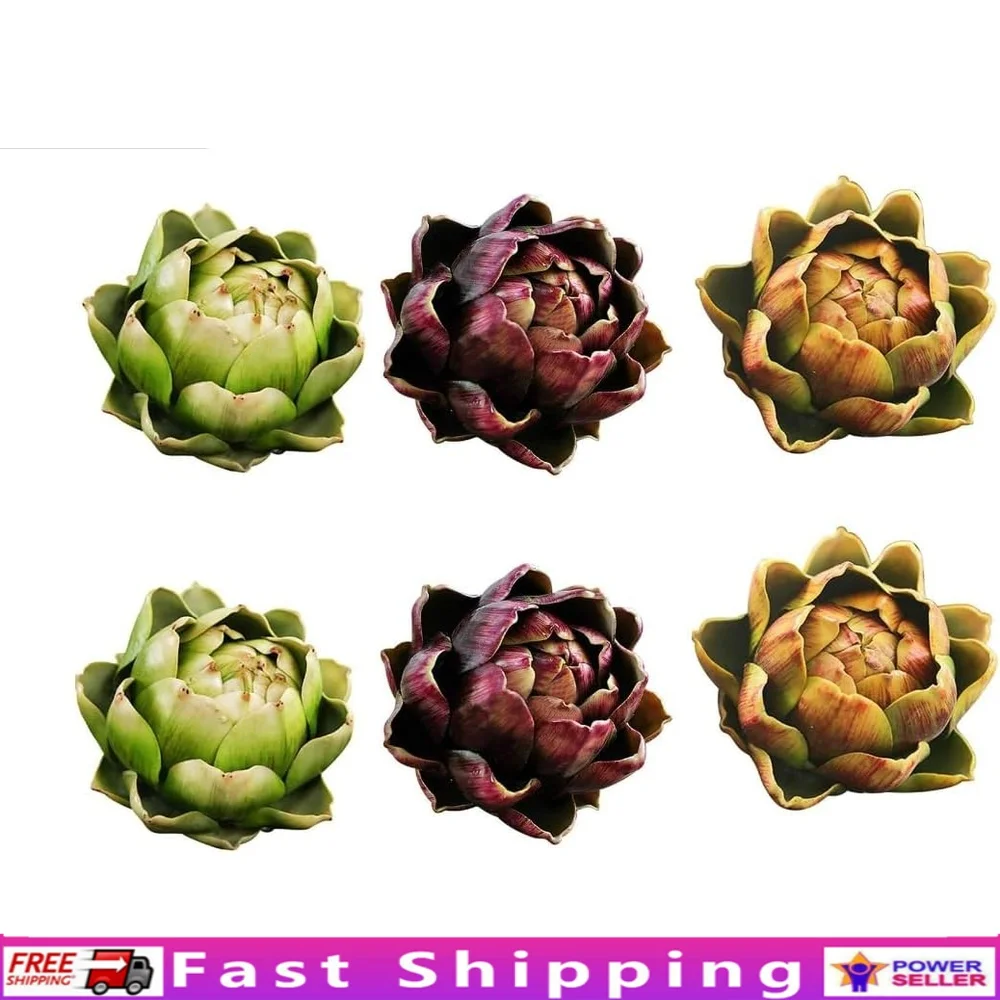 

Realistic Fake Artichoke Pack of 6 Durable Artificial Vegetables Kitchen Table Centerpiece Decorations Home Wedding Events