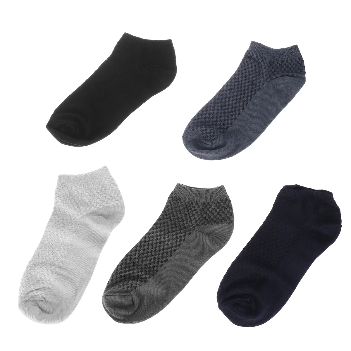 

5Pairs Bamboo Fiber Men Ankle Low Cut Socks Breathable Moisture Wicking Non Slip Sports Socks for Men Casual Use