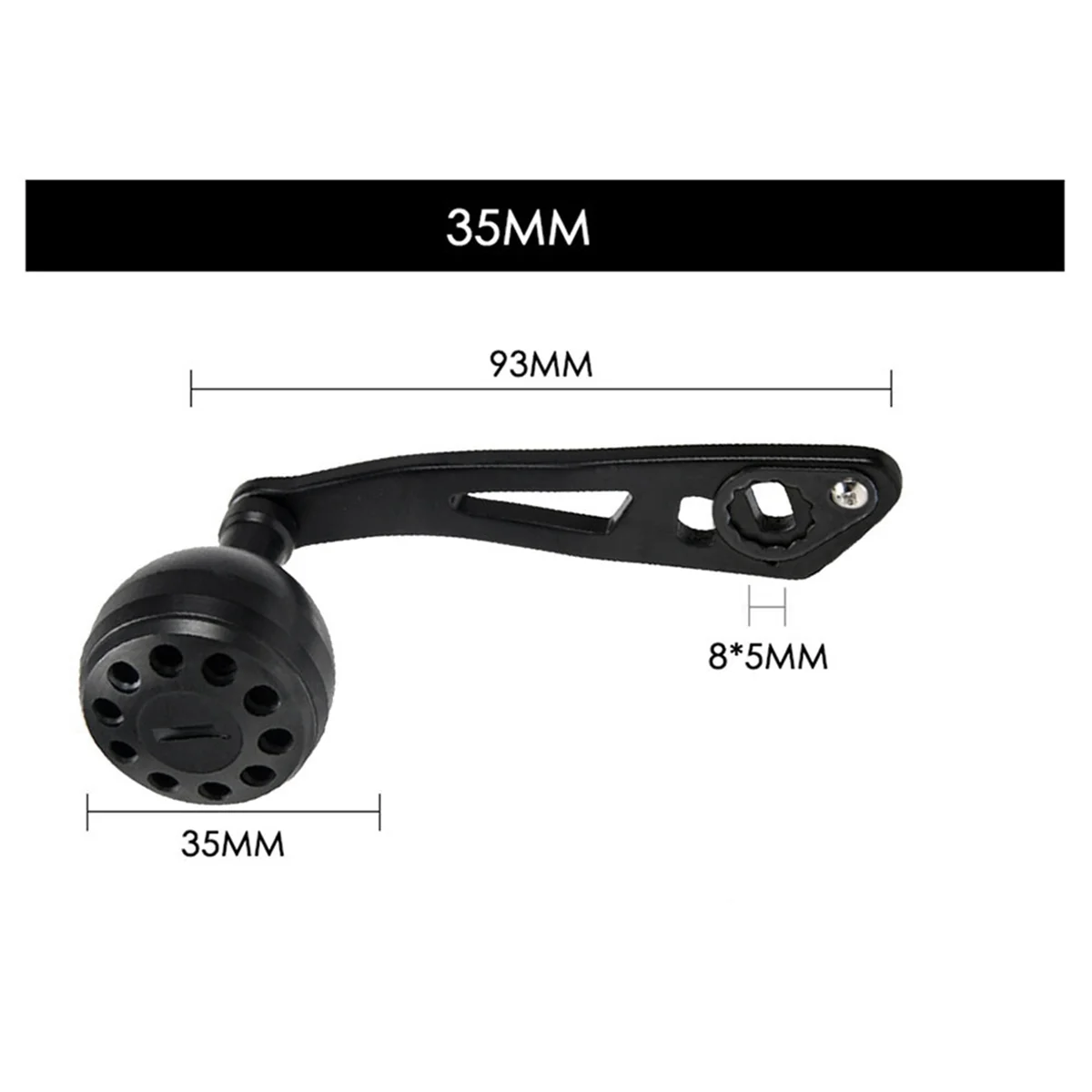 A71P Gulungan Pancing Cor Pengganti Gagang Kenop Logam Berongga untuk Gulungan Pancing Baitcasting Aksesori Pancing Laut Hitam