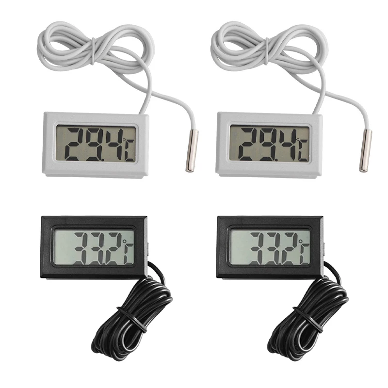 Mini LCD Digital Thermometer with Waterproof Probe Indoor Outdoor Convenient Temperature Sensor for Refrigerator Fridge Aquarium