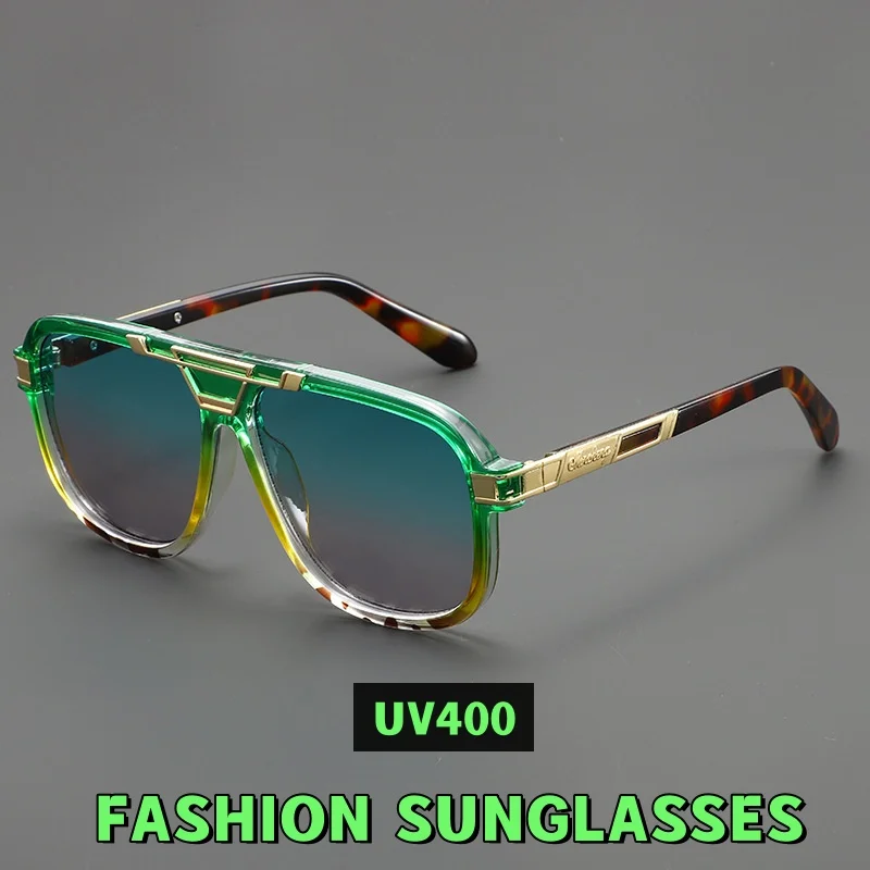 

New Personalized Double Beam Sunglasses Ladies' Fashionable Metal Leg UV Resistant Polarized Glasses UV400 Shades Eyewear