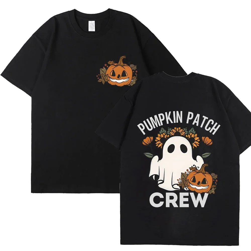 Pumpkin Patch Women T-Shirt Funny Halloween Crew Cute Boo Graphic Y2k Tops Kobieca odzież estetyczna Harajuku Koszulki z krótkim rękawem