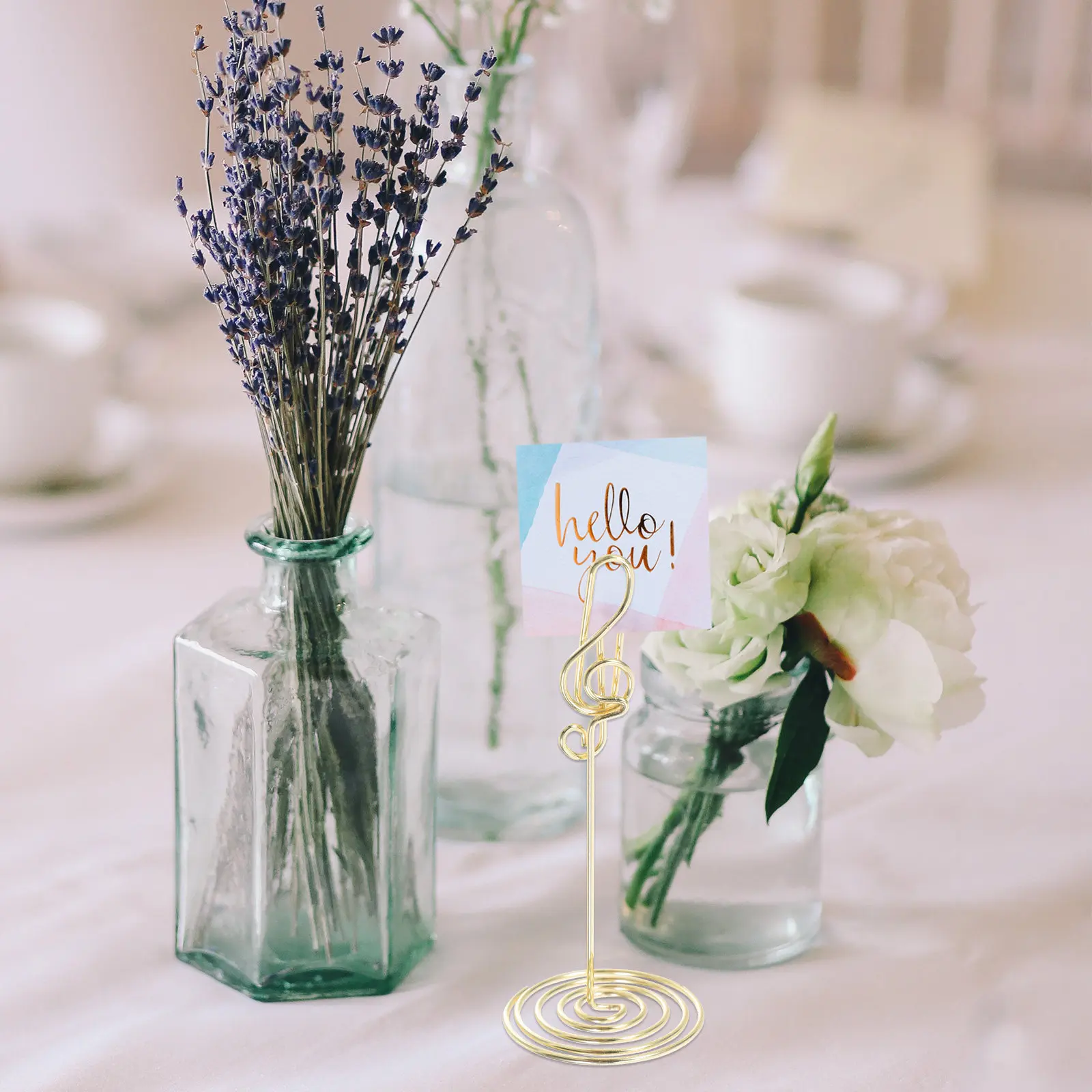 12Pcs Musical Note Table Card Holders Creative Desktop Clip Stands Stable Note Clip Base for Wedding Party Seating Photo Memo