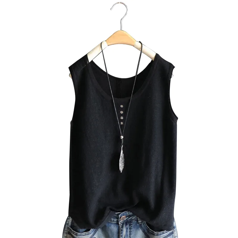 Chaleco para mujer de talla grande, oferta de verano, color liso, fino, informal, que cubre el vientre, adelgazante, ropa interior/exterior, top de cuello redondo