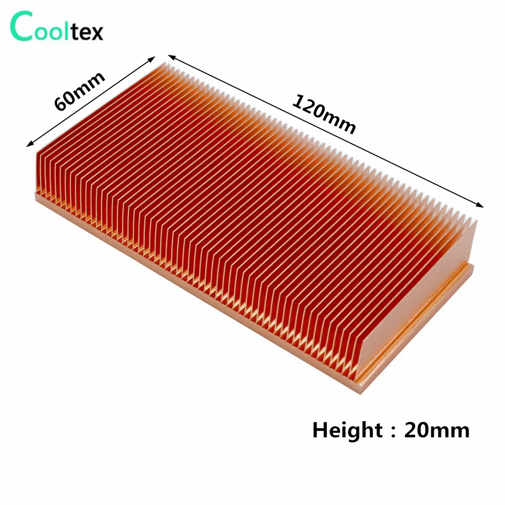 Pure Copper Heatsink Skiving Fin Heat Sink Radiator Cooler for Electronic Chip LED Computer Cooling Heat Dissipation