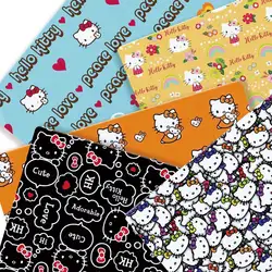 Hello Kitty 140x50CM Cartoon Polyester cotton fabric Patchwork Tissue Kid Home Textile Sewing Doll Dress Curtain cotton Fabric