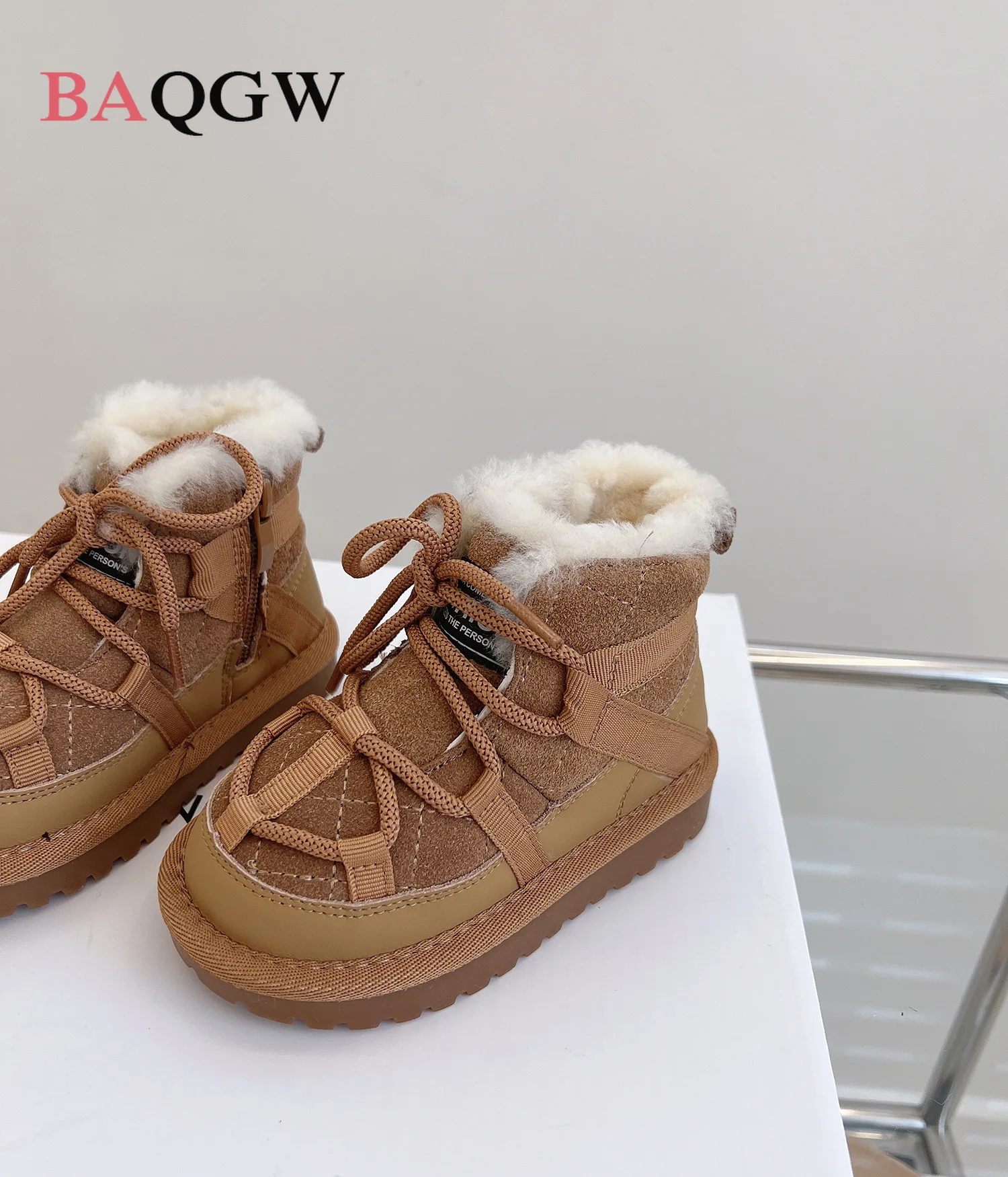 New Winter Children Warm Snow Boots Genuine Leather Warm Plush Toddler Boys Shoes Non-slip Fashion Baby Girls Boots 1-6 Years