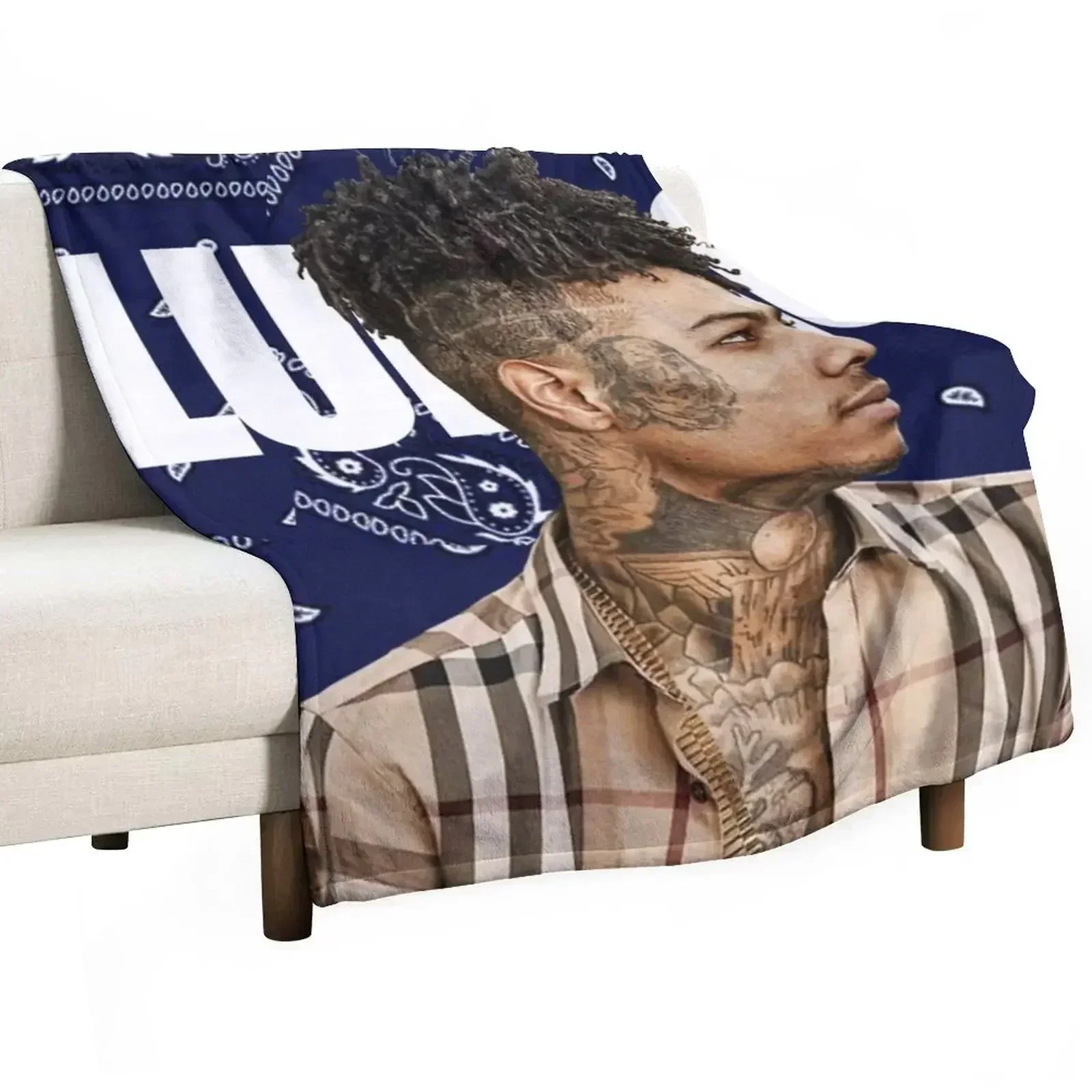 

Blueface Throw Blanket Hair Soft Plaid Furry Hairy Blankets