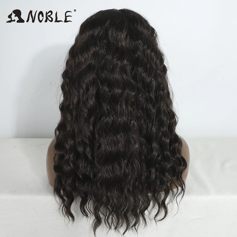 Noble Hair Cosplay Lace Front Wig Long Curly 20 Inch Brown Wig Long Medium Part Glueless Lace Wig For Women Ombre Blonde Wig