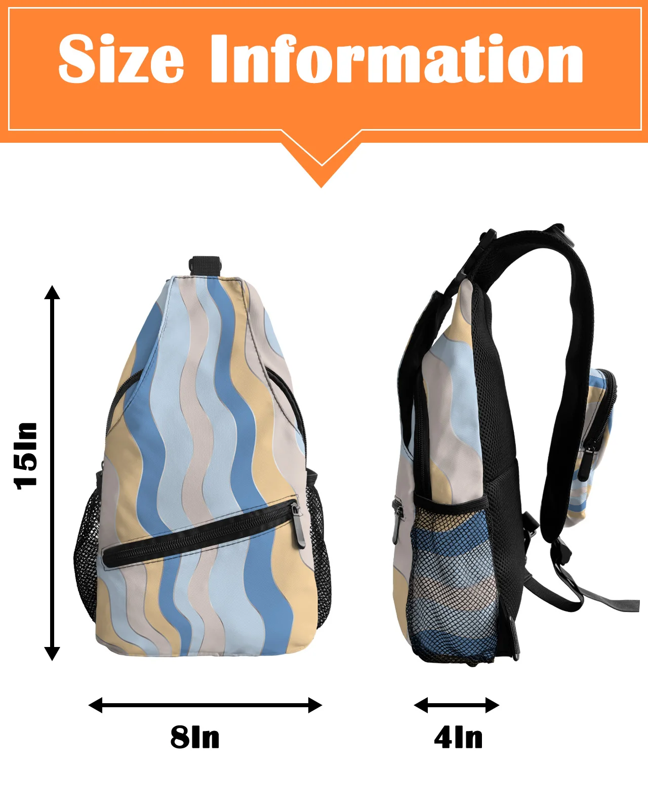 Bolsos de pecho de ondulación de bloque de Color degradado de línea para mujeres y hombres, bolsos de mensajero impermeables, bolsos de mensajero de viaje, bolso cruzado deportivo de un hombro