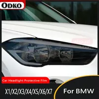 For BMW X1 F48 X2 F39 X3 F25 G01 X4 G02 X5 F15 X6 F16 X7 Car Headlight Smoked Black Protective Film Self Healing TPU Sticker