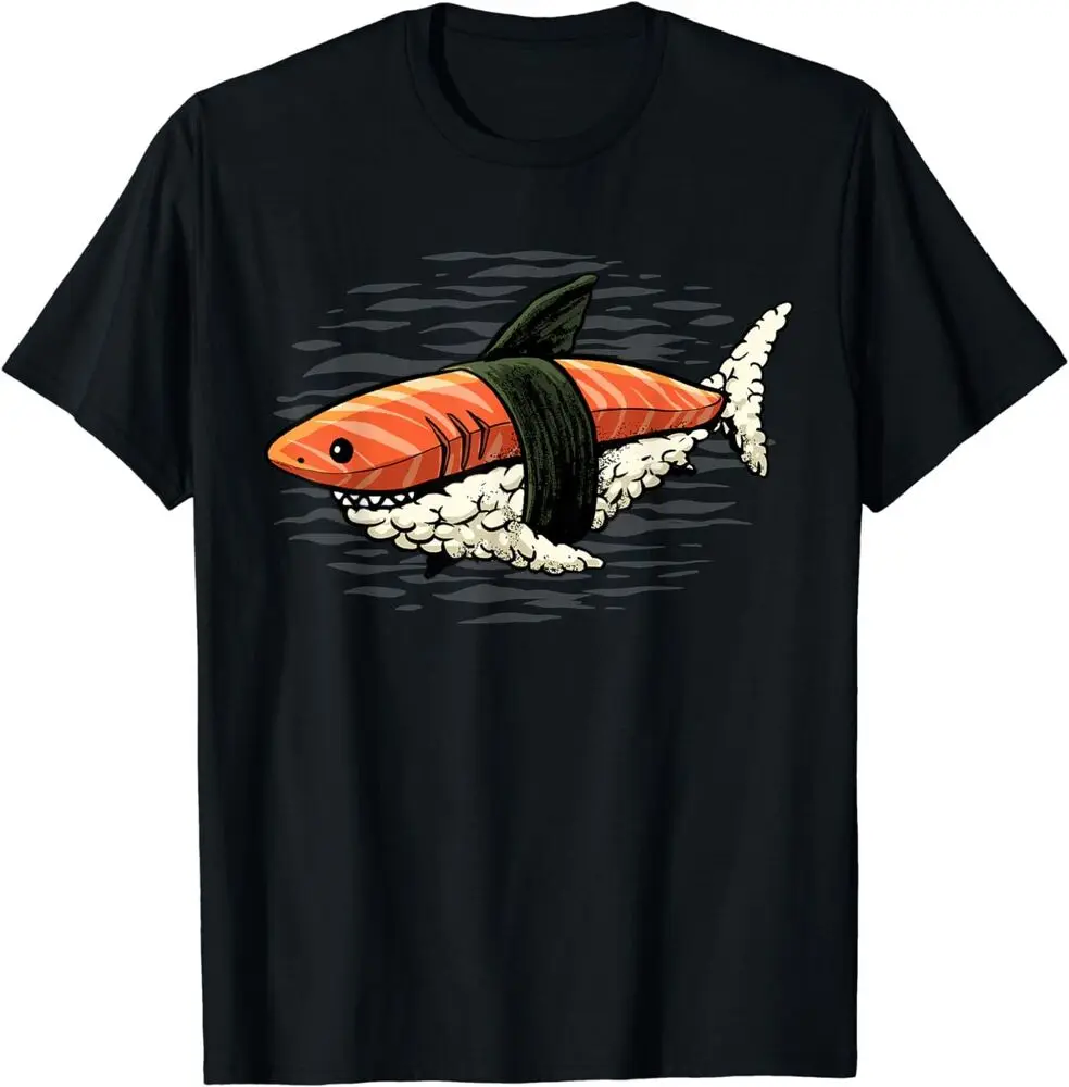 Shark Shirt  Sushi Nigiri Oshizushi Shari Japanese Food T-ShirtAnime Pattern Clothing Y2K SummerAnime Graphic T-shirts for