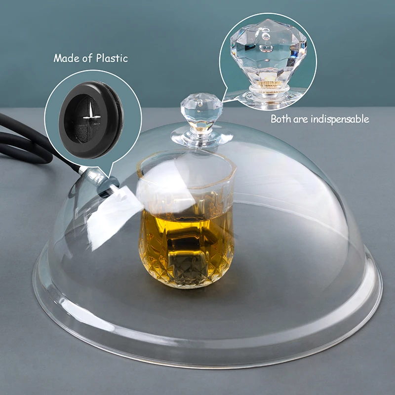 YUMYTH 흡연 총 돔 커버 8/ 10/ 12 인치 플라스틱 연기 Infuser Cloche 뚜껑 돔 커버 흡연자 총 접시 그릇 T270