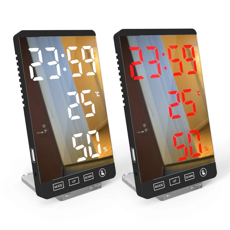 Intelligent Digital Display Thermohygrometer Electronic Weather Clock Electronic Desktop Table Alarm Timing Equipment