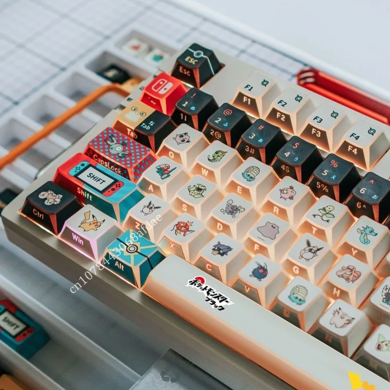 131-touches-ensemble-capuchons-de-touches-pokemon-anime-profil-cherry-pbt-sublimation-pour-clavier-mecanique-personnalisables-diy-lateraux-translucides-cadeaux