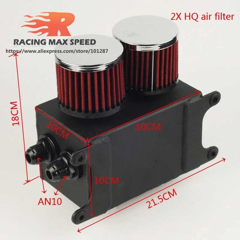 Aluminum Universal Racing AN10 Oil Catch Tank Can Turbo Reservoir Catch Oil Catch Can Breather Tank OCT1120