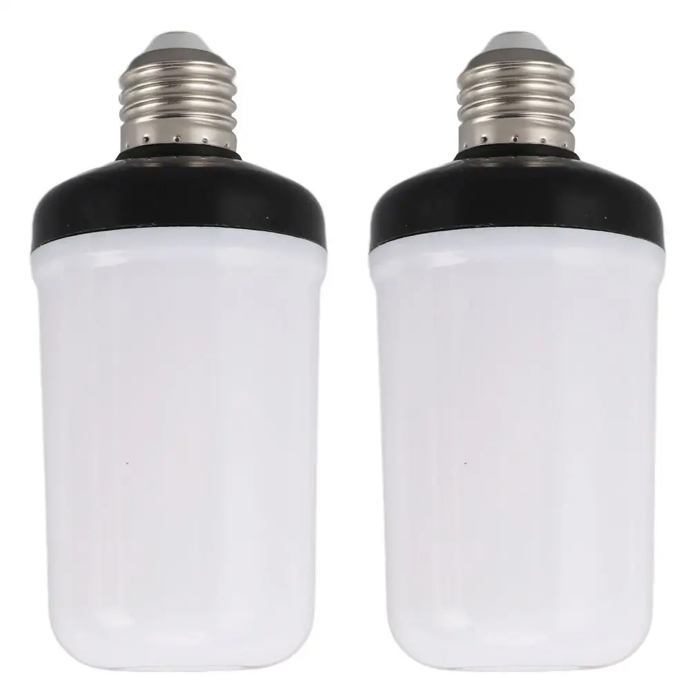 Paquete de 2 bombillas LED divertidas con efecto de llama, 4 modos, base E26, luz amarilla, bombillas con efecto de fuego, AC 85-265V, luces LED con efecto de llama para porche