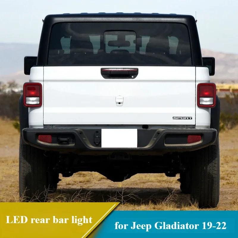 For Jeep Gladiator JT 2019-2022 Car LED Rear Bumper Light Reflector Rear Fog Light Modified Driving Brake Turn Signal Lamp detail image 5