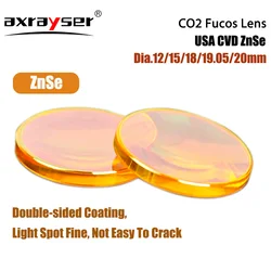 CO2 ZnSe Focus Lens USA CVD Dia.12/15/18/19.05/20 mm FL38.1/50.8/63.5/76.2/101.6mm for Laser Machine Cutting Engraving Parts