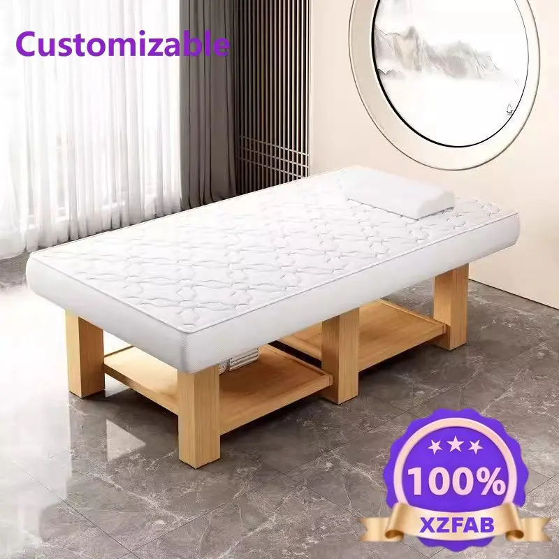 Factory Direct 2026 Wide and large Thai massage treatment bed SPA lunch break healthbed 90 wide 100 wide120 widesolid woodbeauty