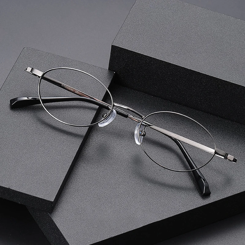 Dsnietp Ultra Light Reading Glasses Round Anti Blue Light Photochromic Prescription Optical Glasses Customized Small Eyewear