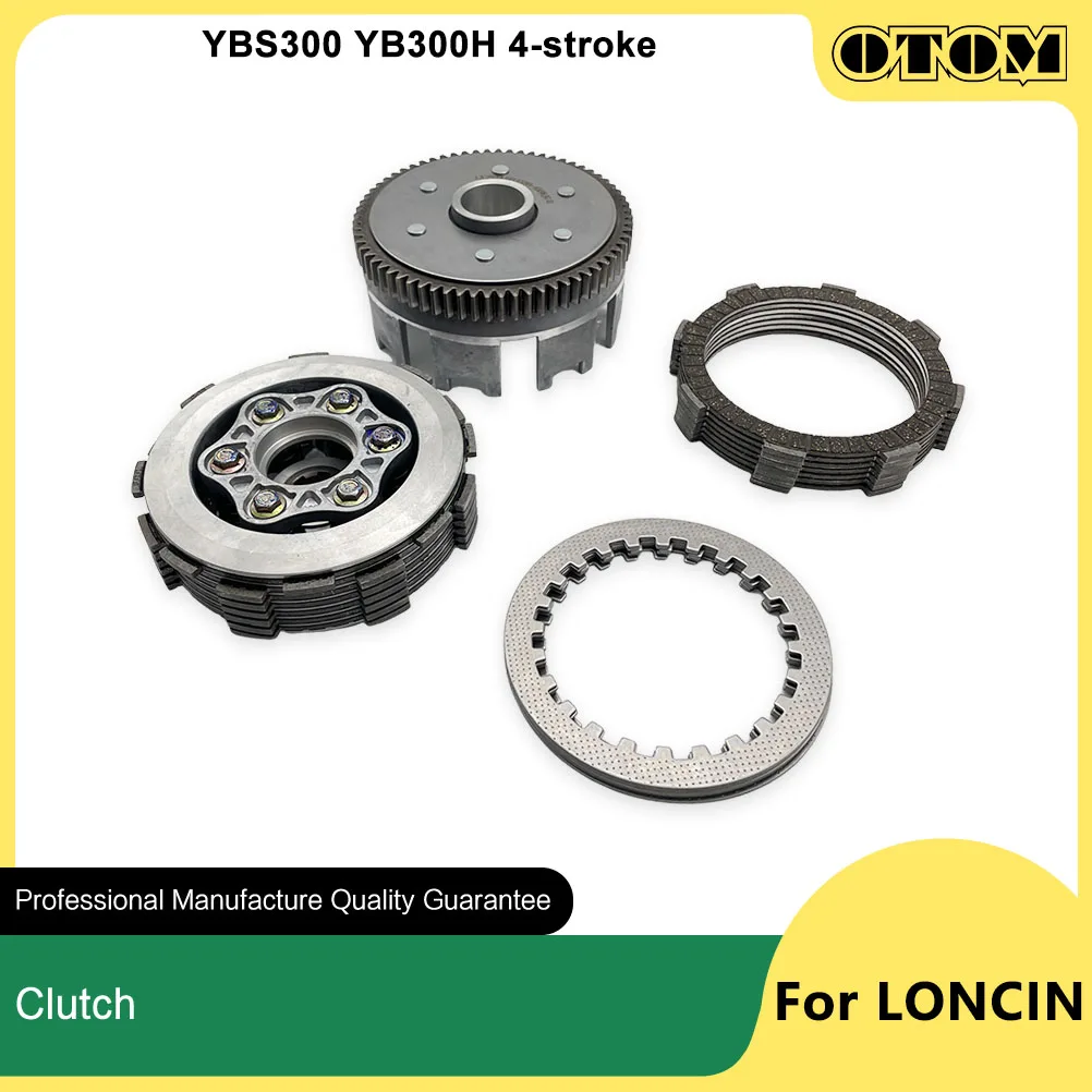 OTOM YBS300 YB300H conjunto de cubo central de embrague de motocicleta, cesta exterior, placas de fricción de embrague, disco de acero para motor LONCIN 4T