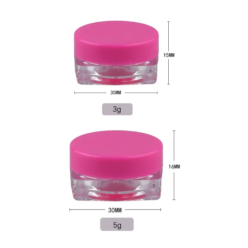 10 pçs 5g frasco de plástico transparente recarregável garrafa de amostra cosméticos creme facial recipientes vazios mini caixa suprimentos da arte do prego