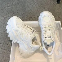 Women New Fashion Platform Sport Shoes Women 2024 New Summer Black Casual Chunky Sneakers Women Mesh Leather Platform Shoes 4