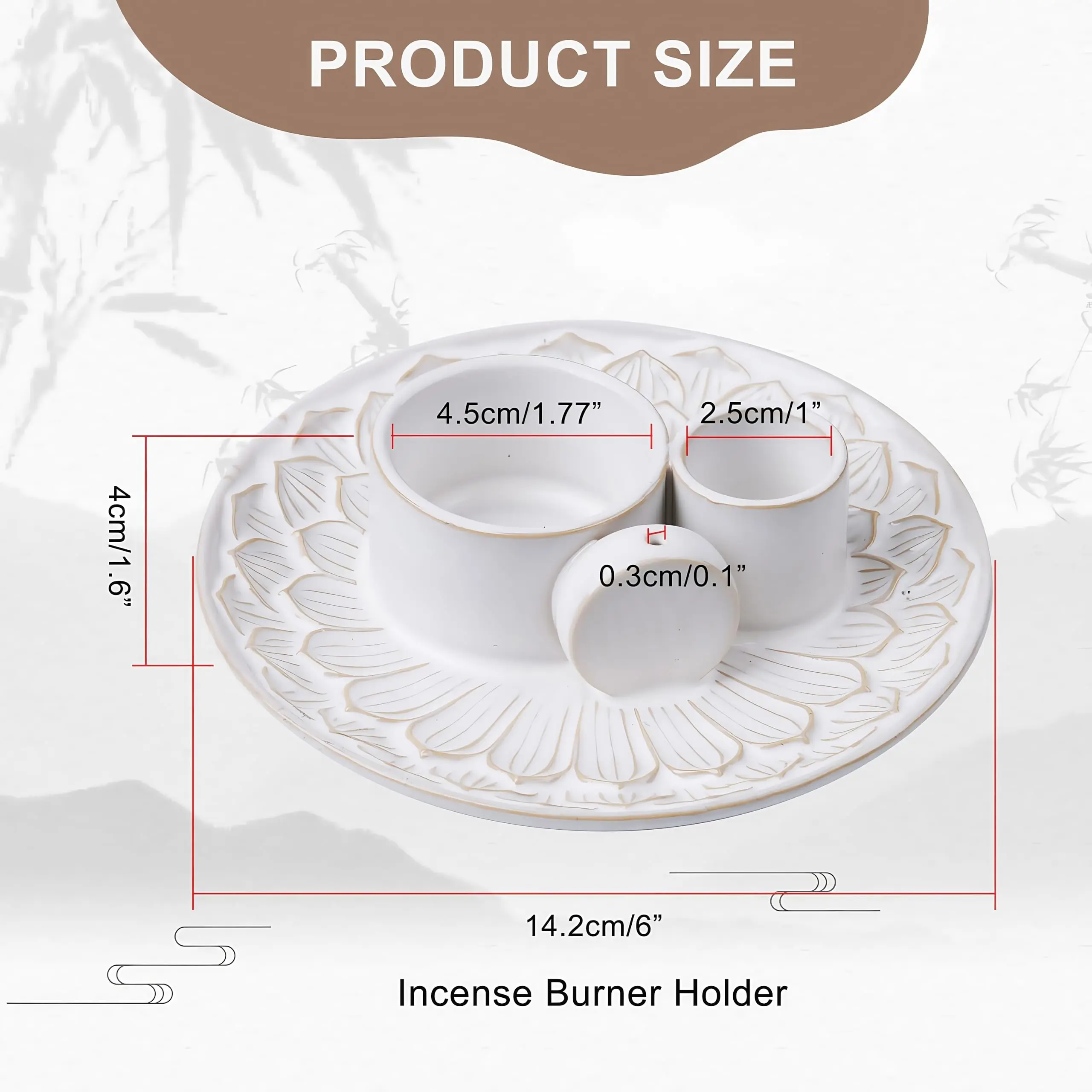 San Wood Sage Burner Simple Ceramic Incense Tray Aromatherapy Lamp for Living Room Multi-use Decorative Accessory