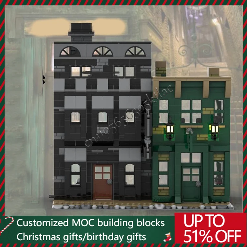 

1009 PCS MOC Creative StreetModern Mysterious Construction MOC Model Building Brick Series Diy Education Assembly kid Toys Gift