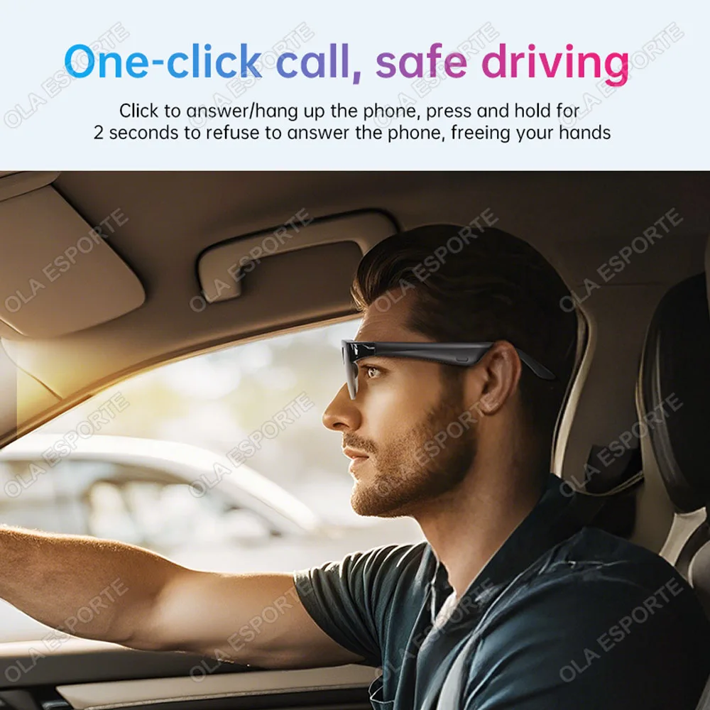 Stereo Earphones Wireless Headset with Mic Glasses Sunglasses for Driving Cycling Sports Noise Reduction Headphones Sunglasses