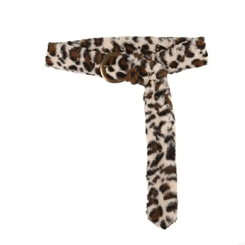 

31KD Retro Girdle Plush Luxurious Furred Elegant Belt for Wrap Dress Halter Dress