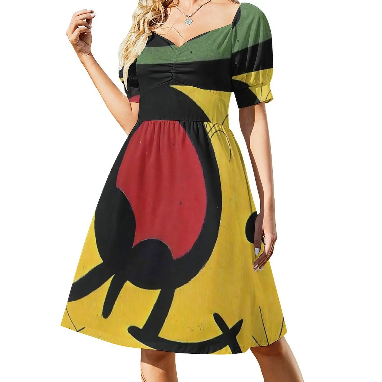 Joan Mirò Art Short Sleeved Dress women's dresses luxury Women's summer dresses dress women summer Dress