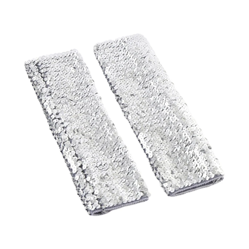 M2EA Sequin Cuffs Women Sparkly Shiny Sequins Stretchy Elastic Oversleeve Arm Sleeve Performances Party Costume Accessory