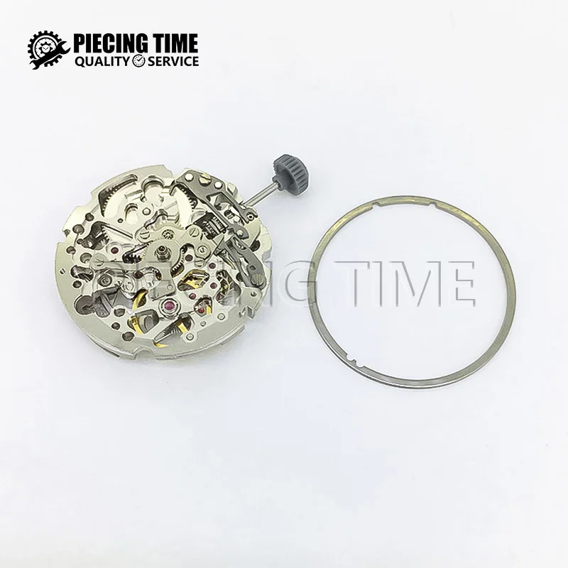 Modified 8N24 Mechanical Movement 21 Jewel Automatic Self-winding Mechanism Gold/Sliver 8N24 Skeleton Automatic Movement