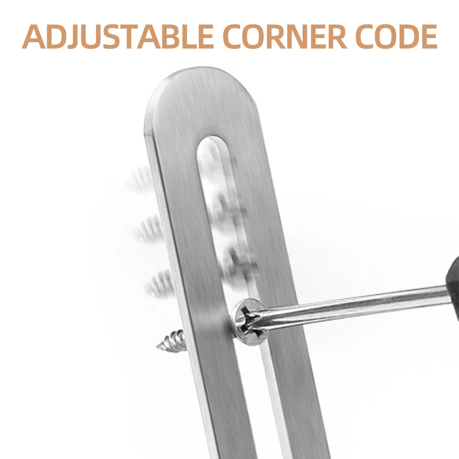 4 قطع من ألواح إصلاح مسطحة من الفولاذ المقاوم للصدأ، دعامات أثاث قابلة للتعديل لخزانة درج الكرسي، زاوية معدنية معززة #5