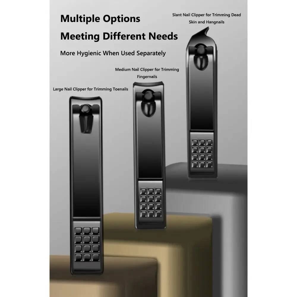 Juego de cortaúñas negro de acero inoxidable con caja de viaje, herramientas de belleza para uñas, Kit de manicura y pedicura portátil para el cuidado de las uñas, 24 Uds.