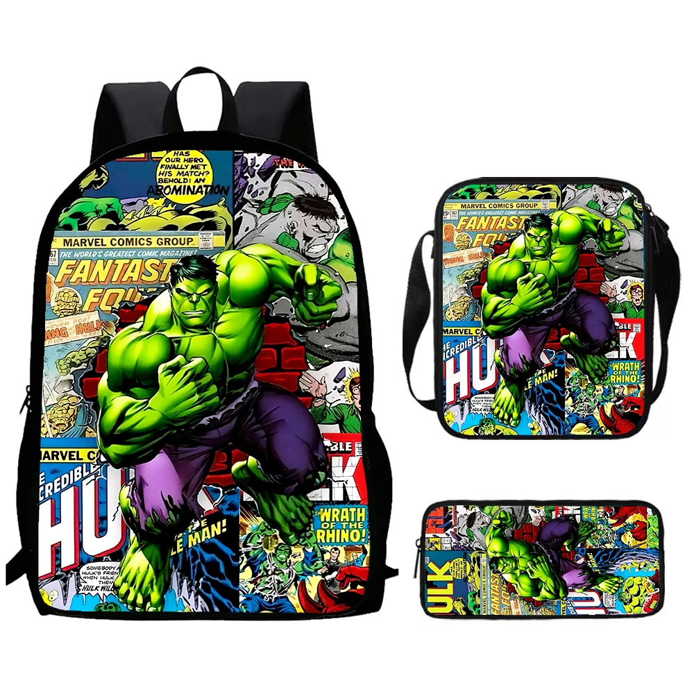 Cartoon Superhero Printed School Backpack With Shoulder Bag Pencil Bag For Kindergarten,Light Weight School Bags For Boys Girls