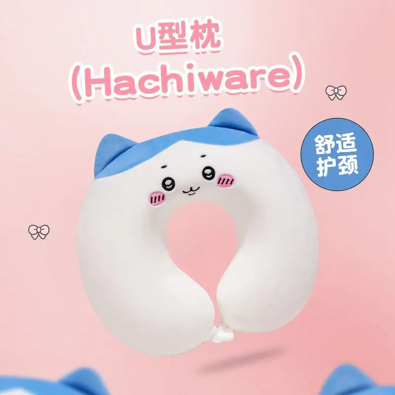 Chiikawa Student U-Shaped Pillow Travel Office Nap Neck Pillow Doll New Girl Anime Figure Kawaii Cartoon Embroidery