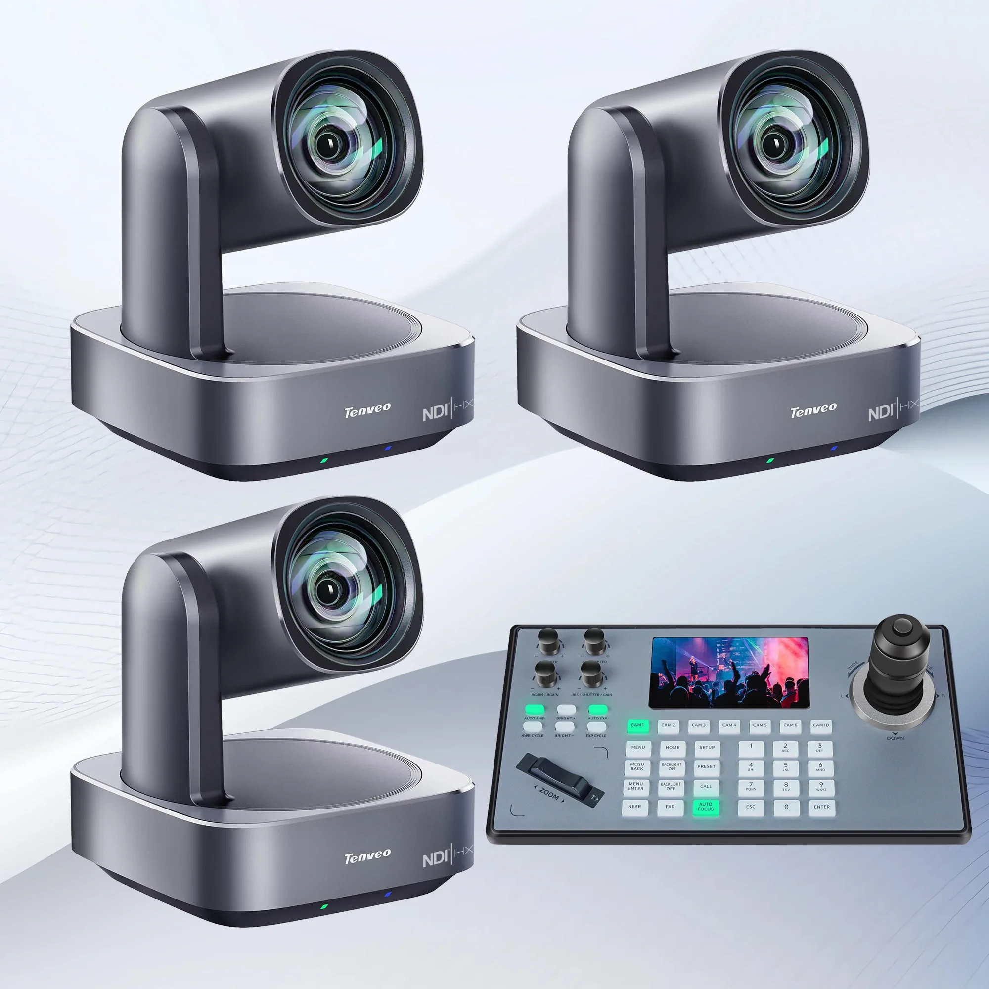 2025 Professional Conference System VL12U-NDI(3pcs)+KB200PRO 4k 12X Zoom and 4D Jostick Controller for Live