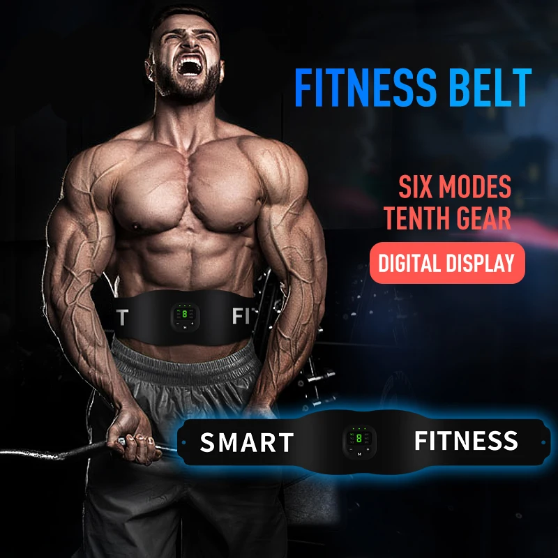 EMS Electric Abdominal Body Slimming Belt Smart Abdomen Muscle Stimulator Slimming Massager Fitness Lose Weight Fat Burn Unisex