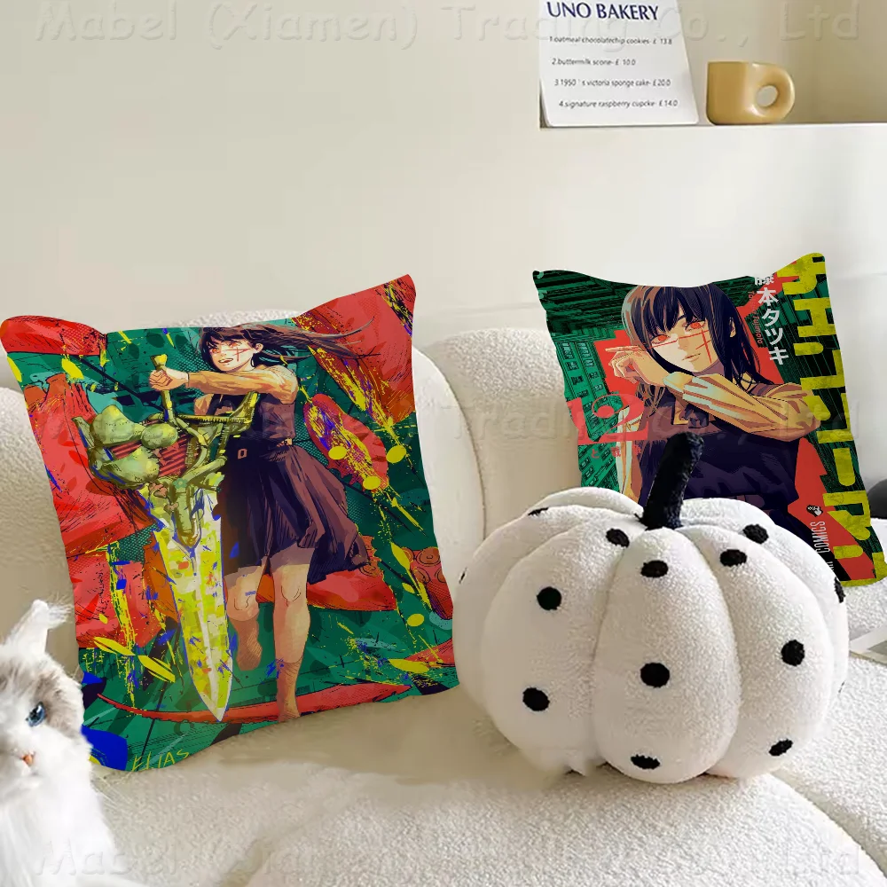 Amine Girl Mitaka Asa Chainsaw Man Pillowcases Home Bedding Decorative Pillow Cover Wedding Super Soft Pillow Case